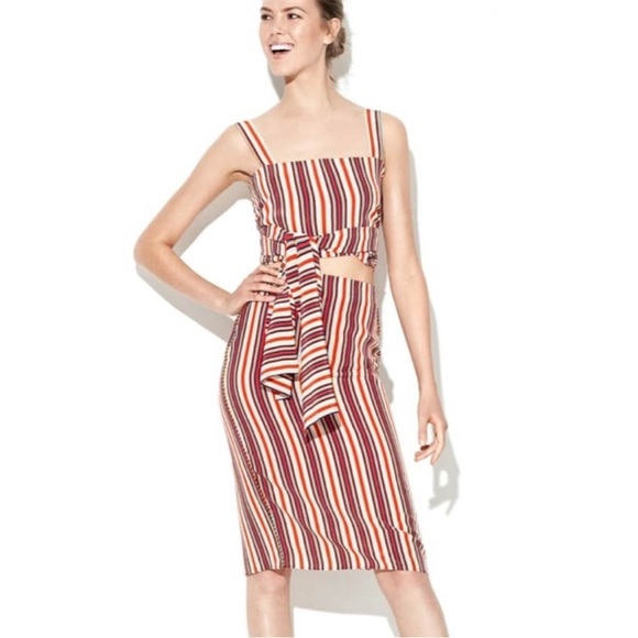 Alexis Leoni Striped silk skirt